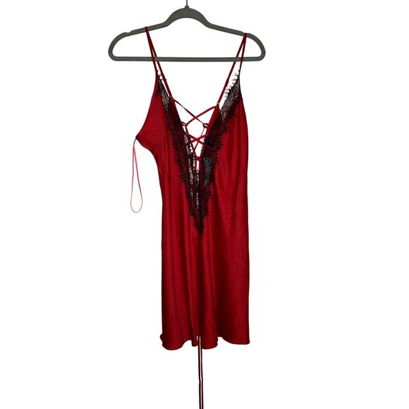 NWT Ann Summers Nordstrom Lacey satin feeling nightgown size large - Picture 1 of 7